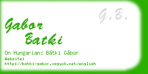 gabor batki business card